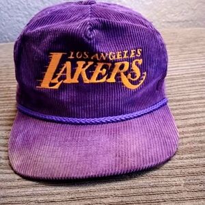 Vintage Purple Los Angeles Lakers Corduroy Cap